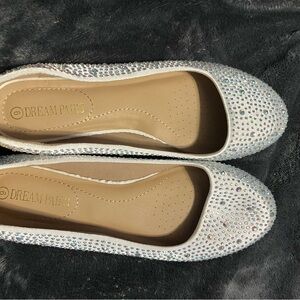 Dream Pairs Sparkling White Rhinestone Flats